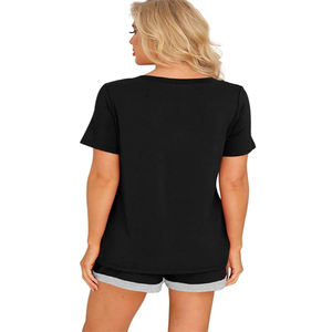 Ensemble de shorts décontractés pour femmes grande taille 2026, vente en gros, manches courtes et shorts respirants, ensemble 2 pièces, été, haute qualité - Product Image 2