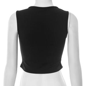 Débardeurs en coton 100% pour femmes, sexy, sans manches, courts, doux, à plumes, en dentelle, respirants, écologiques, en gros, sur mesure - Product Image 3