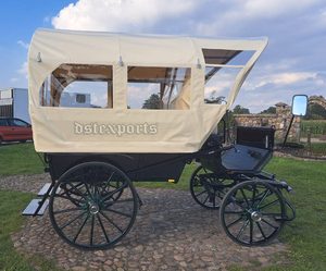 Carrosse de mariage parfaite à Vis à Vis Design Calèche de luxe pour mariage Beau char à quatre roues à chevaux - Product Image 4