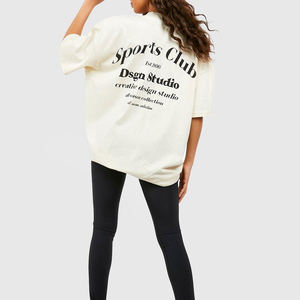 Camisetas ajustadas de gran tamaño para mujeres Fabricante OEM Tela de algodón suave Diseño minimalista Ideal para marcas personalizadas - Product Image 3