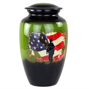 Urna de cremación decorativa moderna de metal con acabado mate, perfecta para casas elegantes y monumentos espirituales diarios - Product Image 1