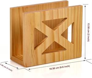 Porte-serviettes verni en bois massif naturel rustique pour Table de cuisine et comptoirs Porte-serviettes de Noël Style ferme - Product Image 2