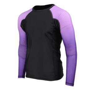 Premium Quality Custom Logo Long Sleeve Rash Guard Quick Dry Eco-Friendly Breathable Gym Training Athlete Gear BJJ MMA Men's - Product Image 4