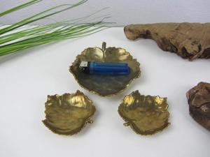 Ensemble de 3 bols décoratifs en forme de feuille pour la présentation de noix, de bonbons et de fruits secs, élégant centre de table et décoration d'intérieur - Product Image 3