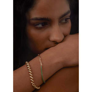 Pulsera de eslabones redondos Coco Emerald, accesorios de moda - Product Image 4