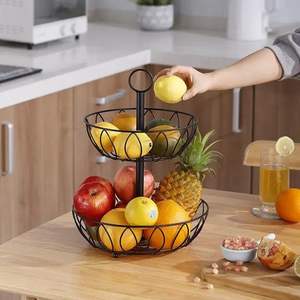 Cesta de Frutas Decorativa de Resina Tallada, Estilo Art Deco, Redonda, Dorada, para Diwali - Product Image 4