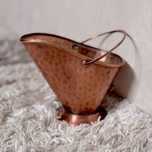 Ornate copper coal bucket with artistic curves and durable build great for <b>Victorian</b> inspired homes or functional storage - Product Image 1