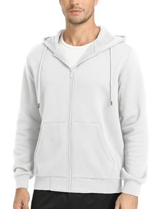 Usine directe hommes 100% coton polaire doublé sweat à capuche mode décontractée hiver athlétique sweat avec veste zippée et poche - Product Image 2