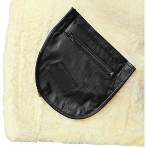 Men's Bomber Jacket Aviator Real Shearling Sheepskin Leather Jacket Classic WWII Flight Pilot Winter <b>Coat</b> <b>Fur</b> Lining Warm - Product Image 3