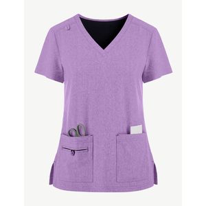 Ensemble de gommage pour femmes en gros Haut à col en V doux au toucher Jogger Tailles avec logo personnalisé Couleurs Ensemble de gommage pour hôpital médical en gros à bas prix - Product Image 3