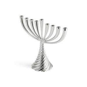 Modern Twist Design Hanukkah Menorah Artistic Metal <b>Candelabra</b> for Jewish Festival Decoration - Product Image 4