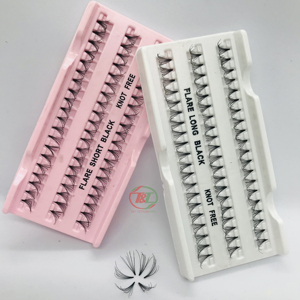 Vietnam Premium Packaging Cheveux Synthétiques Noirs 10D 24D CC Extensions de Cils Flare Cluster Noeud Gratuit Premade Fan Top Fournitures - Product Image 6