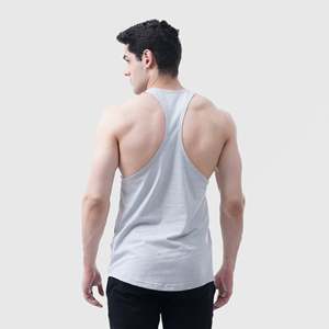 Camiseta Deportiva Informal para Gimnasio, Color Gris Jaspeado, 100% Algodón, Transpirable, Tejida, Talla XL, con Estampado de Color Sólido - Product Image 2