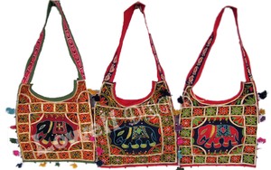 Bolsas de lona ecológicas con bordado indio, parche para espejo, trabajo, hombro, mensajero elegante, bohemio, mujeres principales para primavera y verano - Product Image 3