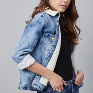 Vente en gros 2024 Veste en jean de luxe pour femme Hiver Imperméable Coupe-vent Haute Qualité Respirante Grande Taille Service OEM Coton - Product Image 3