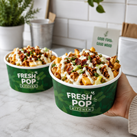 Bols alimentaires personnalisés avec logo AT PACK |   Bols en papier jetables pour restaurants, restauration rapide, plats à emporter et emballages de traiteur