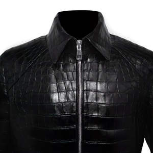 เสื้อแจ็คเก็ตหนังจระเข้สำหรับผู้ชาย หนังวัวเคลือบด้วยหนังจระเข้ เสื้อแจ็คเก็ตสำหรับผู้ชายแบบ OEM - Product Image 4