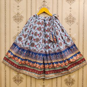 Shoryam Fashion Filles Enfants Vêtements ethniques traditionnels Ensemble Lehenga Choli bleu Impression numérique Entièrement cousu Fête Mariage Vente en gros - Product Image 4