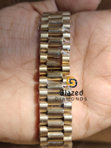 Hip Hop Style Stainless Steel Watch Brilliant Cut Lab Grown Diamonds Analog Dial Display Glass Charm for Touch Dazzling Elegance - Product Image 4