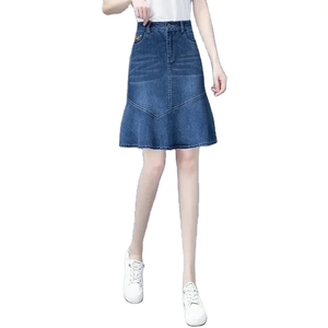 Jupes longues en denim légères et au design nouveau pour femmes et jupes longues décontractées à taille haute pour filles en vente chaude - Product Image 4