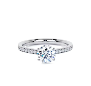 10k jaune Rose et or blanc rond taille brillant diamant cultivé en laboratoire bague de mariage et de fiançailles bague de mariage élégante coupe diamant - Product Image 1