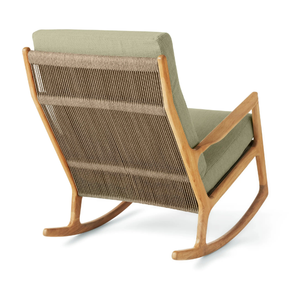 Muebles de mecedora de madera maciza para uso en exteriores para sentarse cómodamente y disfrutar del atardecer en la terraza de la casa - Product Image 4