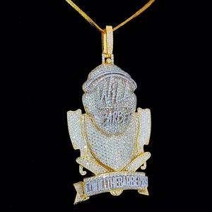 Export Quality Hip Hop VVS Moissanite Round Cut Diamond Pendant Ice Out <b>Jewelry</b> Pendants <b>Charm</b> for Men Available at Best Price - Product Image 1