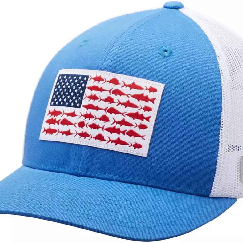 Men's Fish Flag Trucker Hat Vietnam manufacturing quickly shipping hats with custom logo gorras hats for men