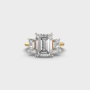 새로운 유행 다이아몬드 반지 2.50 캐럿 에메랄드 컷 랩 성장 다이아몬드 약혼 반지 <span class=keywords><strong>14k</strong></span> 솔리드 골드 여성의 날 선물 - Product Image 1