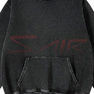 High Quality <b>Men's</b> <b>Black</b> Cotton Acid Wash Hoodie Custom Made Regular Fit Sweatshirts for Winter - Product Image 6