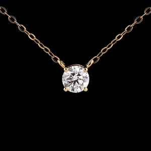 Colgante de laboratorio de diamante cultivado en laboratorio redondo Certificado de Oro de 14 quilates, colgante para declaración de mujer, regalo de aniversario para ella. - Product Image 1