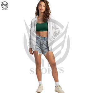 100% coton-polaire fermeture éclair à capuche Logo personnalisé impression Streetwear pour les femmes Top vente Article d'hiver avec col à capuche - Product Image 4
