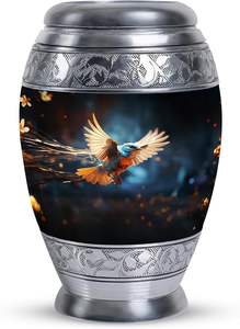 Urnes funéraires en aluminium artisanales indiennes Fournitures funéraires Urnes funéraires classiques pour adultes - Product Image 3