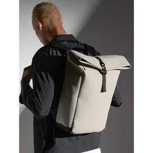 Matte PU Roll-<b>Top</b> Backpack Sustainable Promotional Merchandising Item - Product Image 3