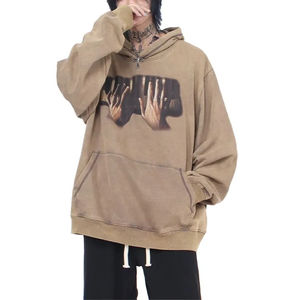 Sweat à capuche en coton éponge doux délavé à l'acide style vintage pour hommes - Product Image 2