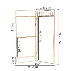 Soporte de exhibición de joyería de Metal de diseño de lujo 2025 organizador de mesa de joyería artificial y dorada - Product Image 3