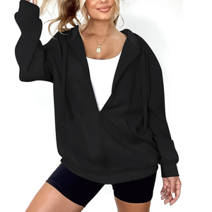 <b>Top</b> Selling Winter Printed Breathable Women <b>Zipper</b> Hoodies Knitted 100% Cotton Full Sleeves Streetwear - Product Image 4