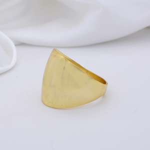 Brass <b>Dome</b> Chunky <b>Ring</b> 18k Gold Plated Minimalist Geometric Band Wholesale <b>Ring</b> - Product Image 3