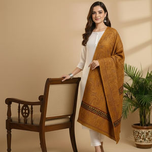 ผ้าคลุมไหลขนสัตว์คูลลูสำหรับผู้หญิง เนื้อนุ่ม ระบายอากาศได้ดี อุ่นสบาย ลายพิมพ์แบบดั้งเดิม ความยาวปานกลาง เหมาะสำหรับการแต่งกายในฤดูหนาวอย่างมีสไตล์ ในราคาประหยัด - Product Image 3