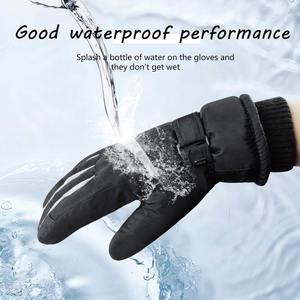 Winter Warm Leather Hand Ski <b>Gloves</b> Bike Cycling Touch Screen <b>Waterproof</b> for <b>Men</b> Women Adjustable Wrist Strap Non-Slip Design - Product Image 4