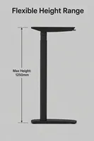 Bureau debout électrique minimaliste à commande tactile LED intelligente, double moteur, colonne télescopique à 3 niveaux, hauteur réglable, charge maximale 120 kg