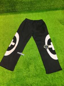 Pantalon en molleton de coton 100% pour hommes, jambe large, taille haute, rivets formels, fermeture élastique, hiver 380g - Product Image 6