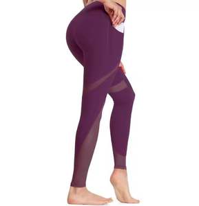 Leggings de yoga en coton de haute qualité pour femmes pantalon de course d'entraînement de gymnastique en maille sans couture personnalisable avec poches d'impression numérique - Product Image 6