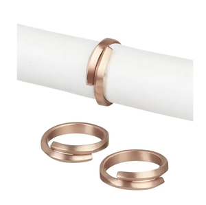 ที่ใส่แหวนผ้าเช็ดปากทองแดงทรงสี่เหลี่ยมสำหรับตกแต่งโต๊ะ - Product Image 5