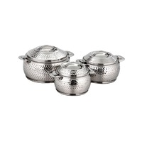 Ensemble de couvercles pour hotpot en acier inoxydable, trois pièces, qualité supérieure, vaisselle artisanale pour la maison et les restaurants, compatible lave-vaisselle, gaz