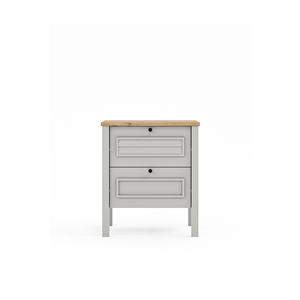 โต๊ะข้างเตียงไม้สไตล์โมเดิร์น Taiga Retro Gray 2 ลิ้นชัก ผลิตจากไม้ปาร์ติเคิลบอร์ด แข็งแรง ทนทาน เป็นมิตรกับสิ่งแวดล้อม เหมาะสำหรับอพาร์ทเมนต์ - Product Image 1