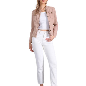 Custom Made <b>Women's</b> <b>Stretch</b> Denim Jacket <b>Women</b> <b>Jean</b> Jacket Cotton Pink Winter Plain Denim Jacket for <b>Women</b> Plus Size - Product Image 1