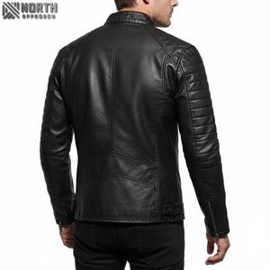 Blouson aviateur unisexe court et lavable personnalisé en cuir PU col montant ample hiver teint uni imperméable coupe-vent - Product Image 2