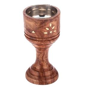 Brûleur d'encens en bois avec incrustation d'os arabe pour cadeau de ramadan arabe avec brûleur Bakhoor fait à la main au design de luxe. - Product Image 1