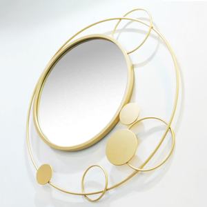 ร่วมสมัยคุณภาพระดับพรีเมียมโลหะกระจกตกแต่งผนังสําหรับห้องนั่งเล่นหรูหราทองโบราณกระจกติดผนัง 2024 ล่าสุดตกแต่งบ้าน - Product Image 1